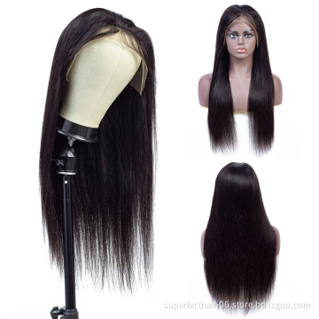 100%  Human Hair wigs For Black Women Brazilian Remy 13*4 Straight Wig With Baby Hair Pre Plucked